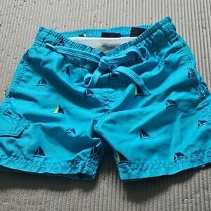 Kanu Surf Kids Swim Trunks - Blue with Sailboat Print